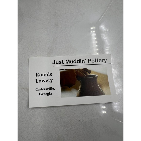 Ronnie Lowery Just Muddin Pottery Stoneware Vase Brown Glaze 2017 Signed Studio - Picture 8 of 12